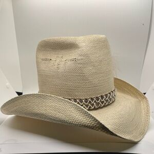 Unisex Stetson Vintage Roadrunner Straw Hat size 6 3/4‌
